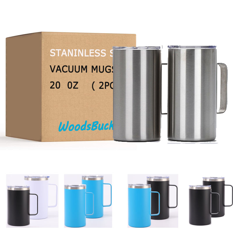 Stainless Steel 16 oz (Set of 2) Vacuum Insulated Coffee Mug with Handle  and Lid, Large Thermal Camp…See more Stainless Steel 16 oz (Set of 2)  Vacuum